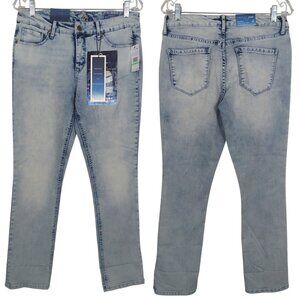 Miracle Jeans Promise 8 Wide Cuff Crop Caldera Wash Blue Denim Tummy Control